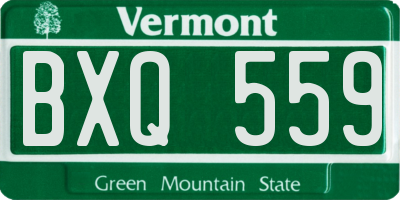 VT license plate BXQ559
