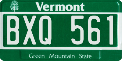 VT license plate BXQ561