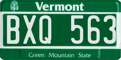 VT license plate BXQ563