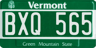 VT license plate BXQ565