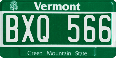 VT license plate BXQ566