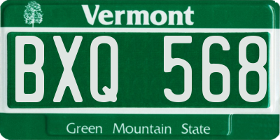 VT license plate BXQ568