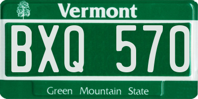 VT license plate BXQ570