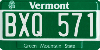 VT license plate BXQ571