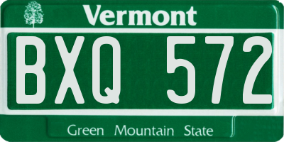 VT license plate BXQ572