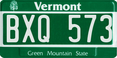 VT license plate BXQ573