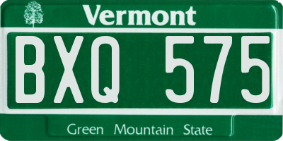 VT license plate BXQ575