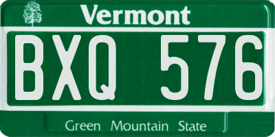 VT license plate BXQ576