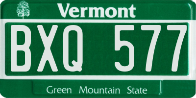 VT license plate BXQ577