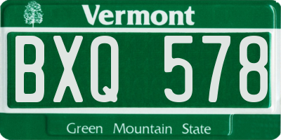 VT license plate BXQ578