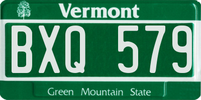 VT license plate BXQ579