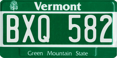 VT license plate BXQ582
