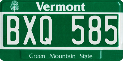 VT license plate BXQ585