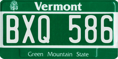 VT license plate BXQ586