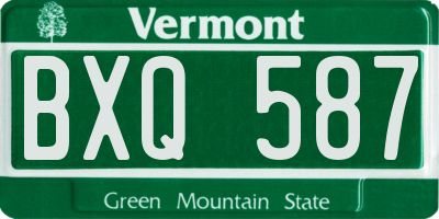 VT license plate BXQ587