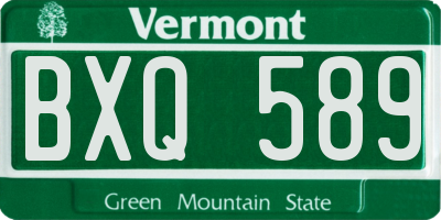 VT license plate BXQ589