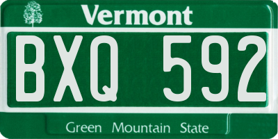 VT license plate BXQ592