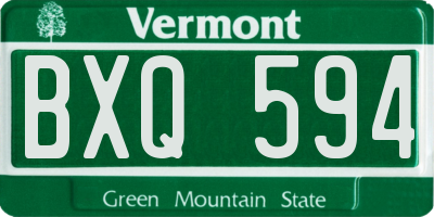 VT license plate BXQ594