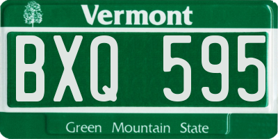 VT license plate BXQ595