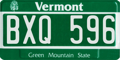 VT license plate BXQ596