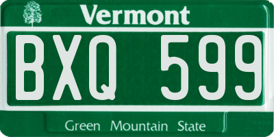 VT license plate BXQ599