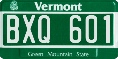 VT license plate BXQ601