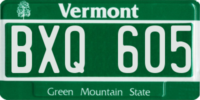 VT license plate BXQ605