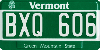 VT license plate BXQ606