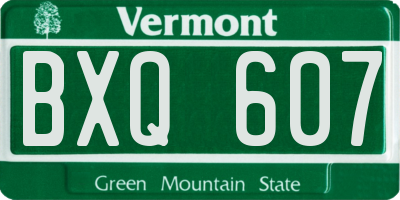 VT license plate BXQ607