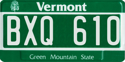 VT license plate BXQ610