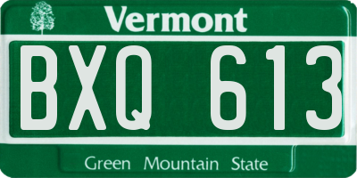 VT license plate BXQ613