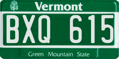 VT license plate BXQ615