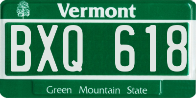 VT license plate BXQ618