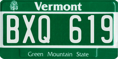 VT license plate BXQ619
