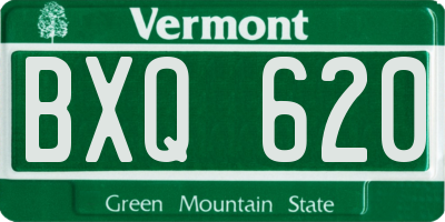 VT license plate BXQ620