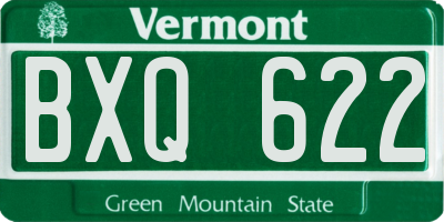 VT license plate BXQ622