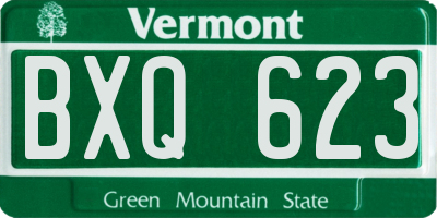 VT license plate BXQ623