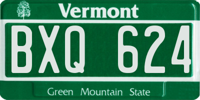 VT license plate BXQ624