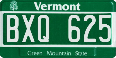 VT license plate BXQ625