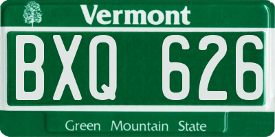VT license plate BXQ626