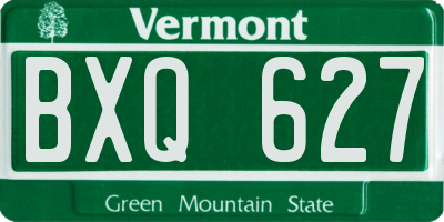 VT license plate BXQ627