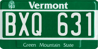 VT license plate BXQ631