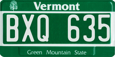 VT license plate BXQ635