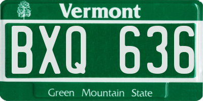 VT license plate BXQ636