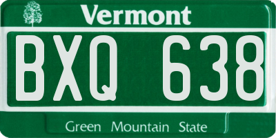 VT license plate BXQ638