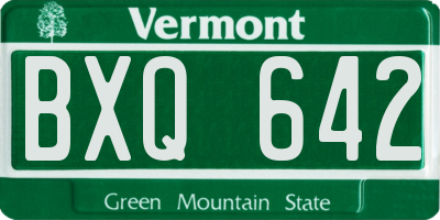 VT license plate BXQ642