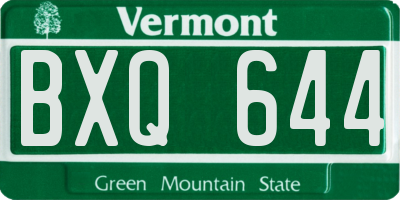 VT license plate BXQ644