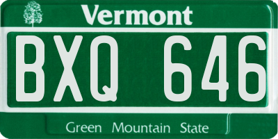 VT license plate BXQ646