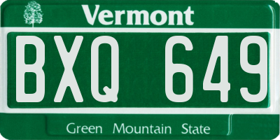 VT license plate BXQ649