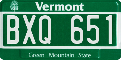 VT license plate BXQ651